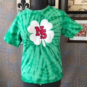 NS Logo Hanes tie dyed green T-shirt M
